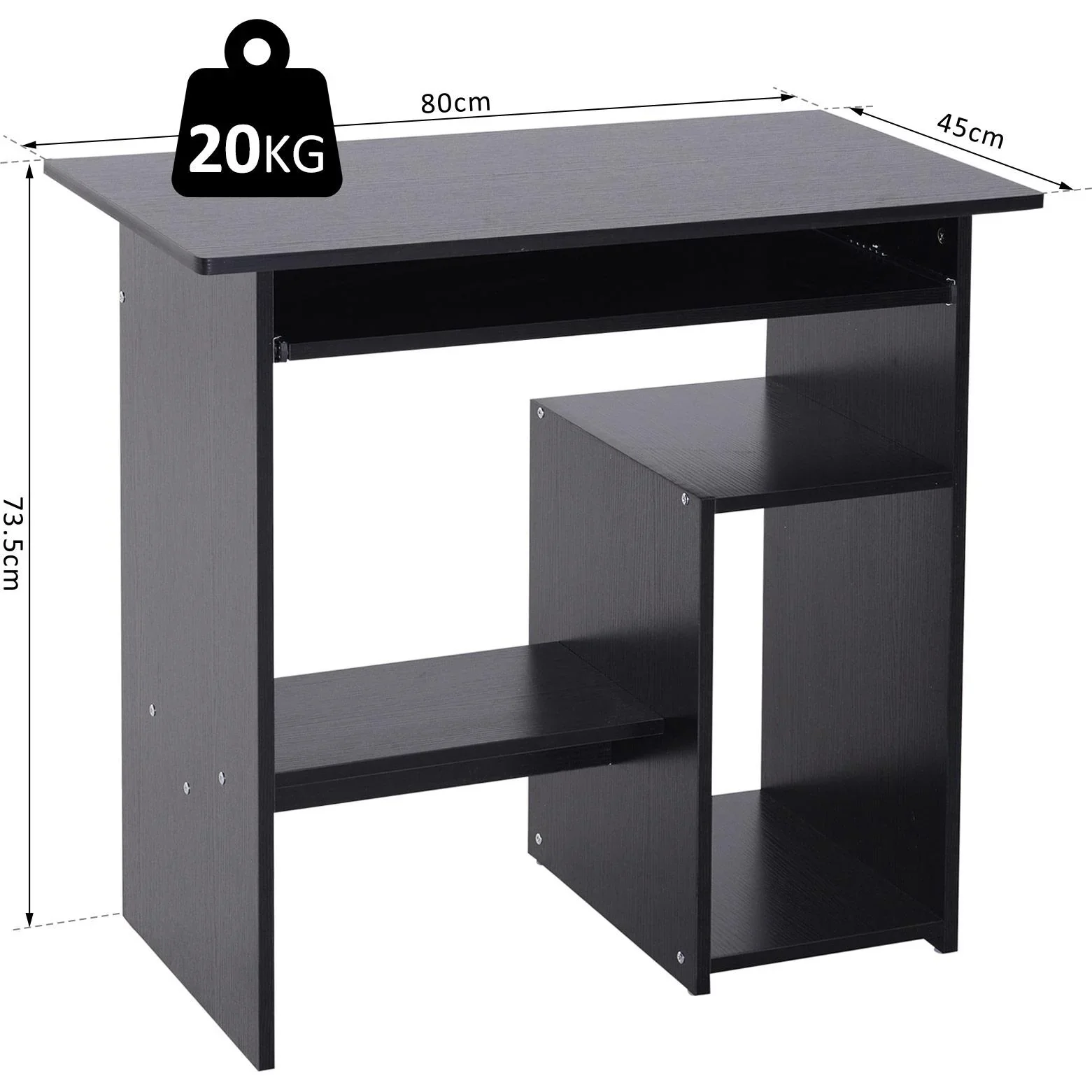 Schreibtisch, schwarz - 4