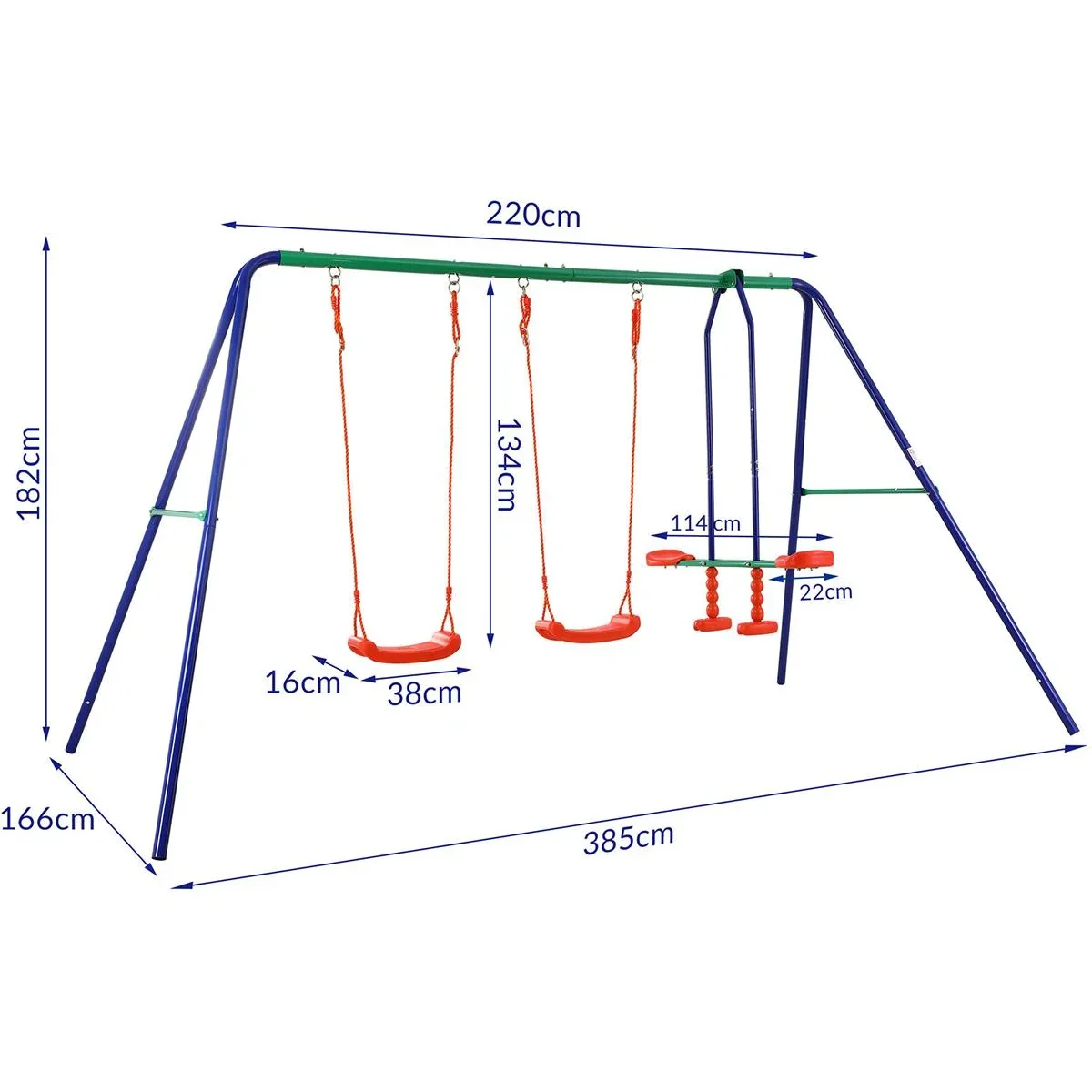 Buntes Schaukelgestell - Geeignet für 4 Kinder - 1