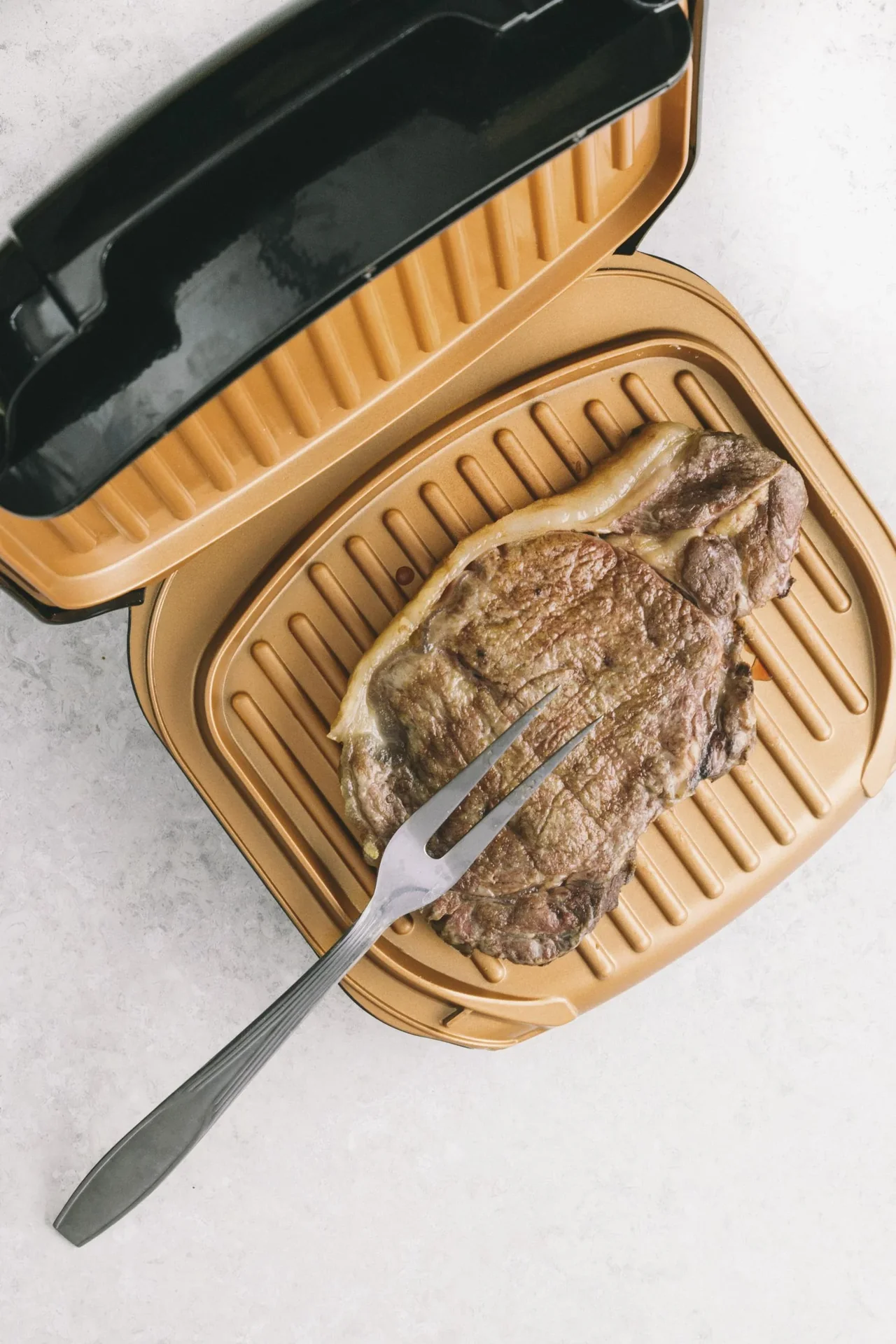 Kontaktgrill / Tischgrill „Low Fat Grill“ , Kupferfarben/ Schwarz, 900 Watt - 0