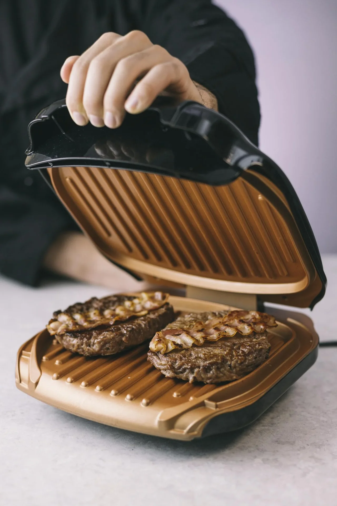 Kontaktgrill / Tischgrill „Low Fat Grill“ , Kupferfarben/ Schwarz, 900 Watt - 5