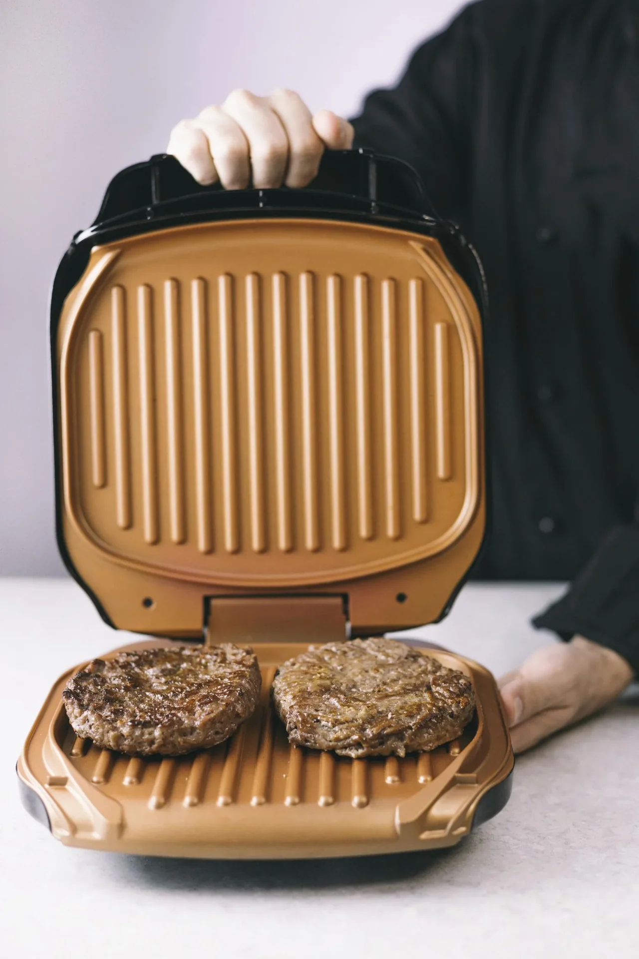 Kontaktgrill / Tischgrill „Low Fat Grill“ , Kupferfarben/ Schwarz, 900 Watt - 8