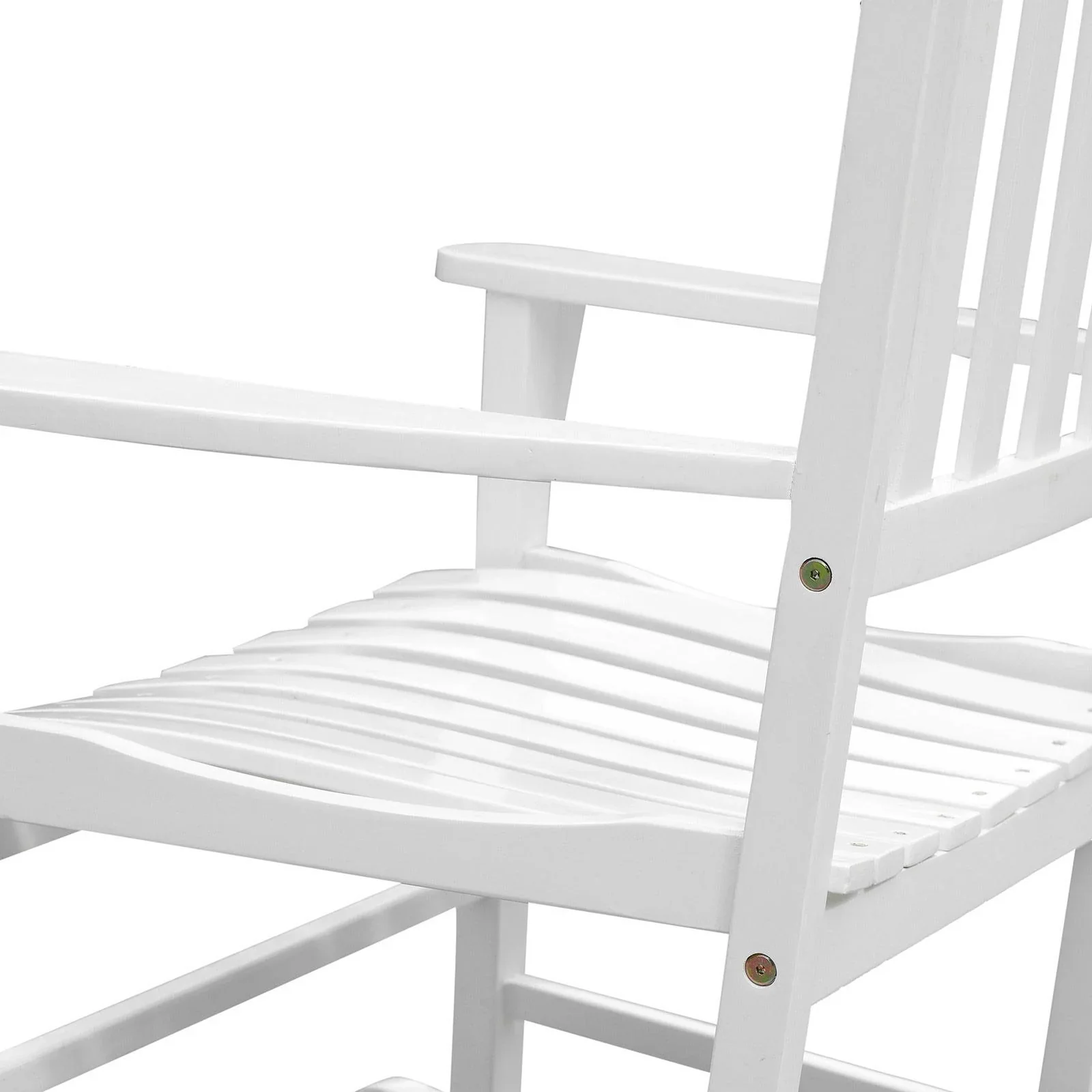 Schaukelsessel Gartenmöbel Relaxstuhl Schwingsessel Akazienholz ergonomisch weiß - 3