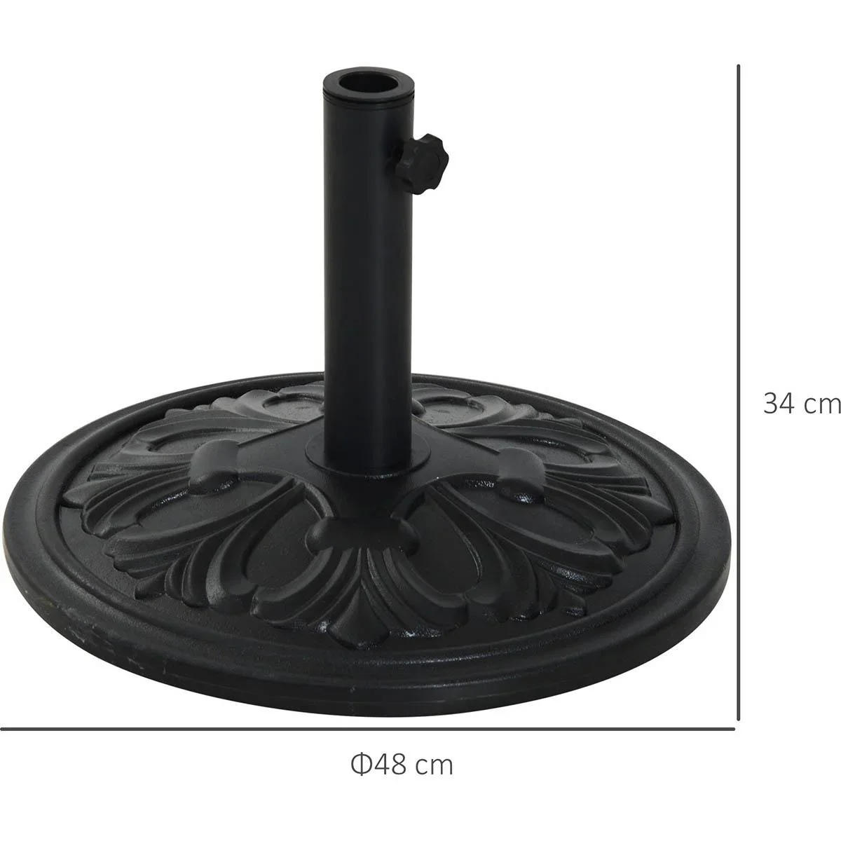 Sonnenschirmständer Schirmständer Schirmhalter Schirmfuß 13 kg Ständer Schirm Ø35/Ø38/Ø48mm Kunststoff + Zement Antik Sc - 0