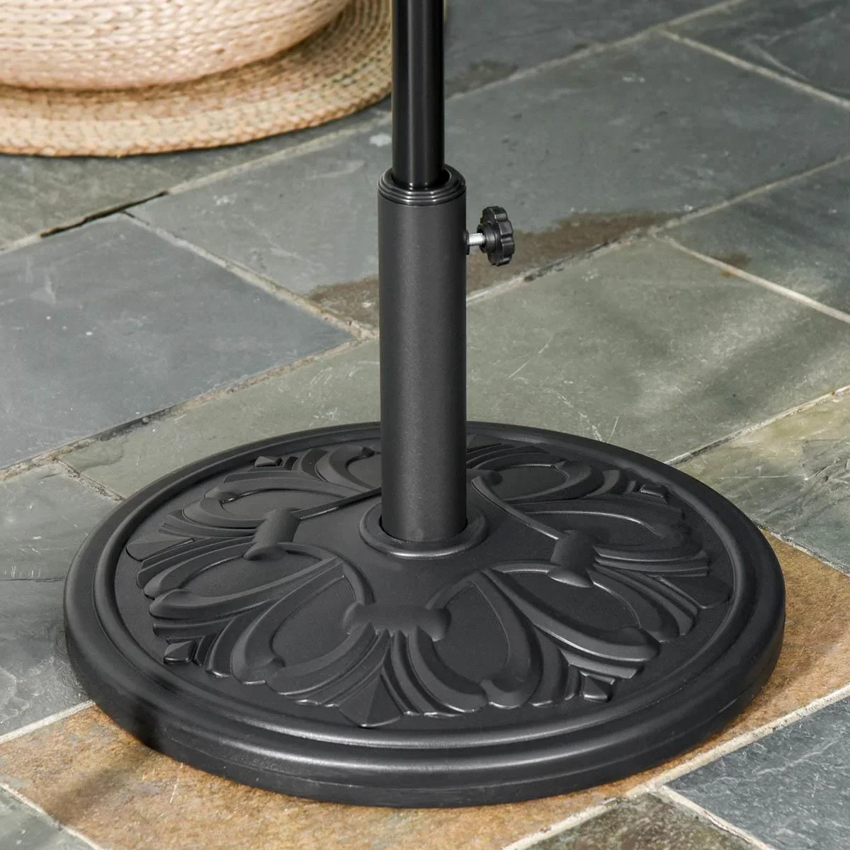 Sonnenschirmständer Schirmständer Schirmhalter Schirmfuß 13 kg Ständer Schirm Ø35/Ø38/Ø48mm Kunststoff + Zement Antik Sc - 1