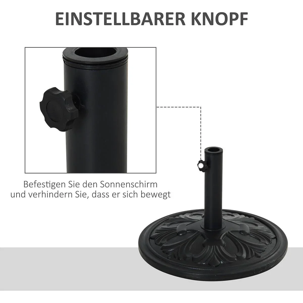 Sonnenschirmständer Schirmständer Schirmhalter Schirmfuß 13 kg Ständer Schirm Ø35/Ø38/Ø48mm Kunststoff + Zement Antik Sc - 3
