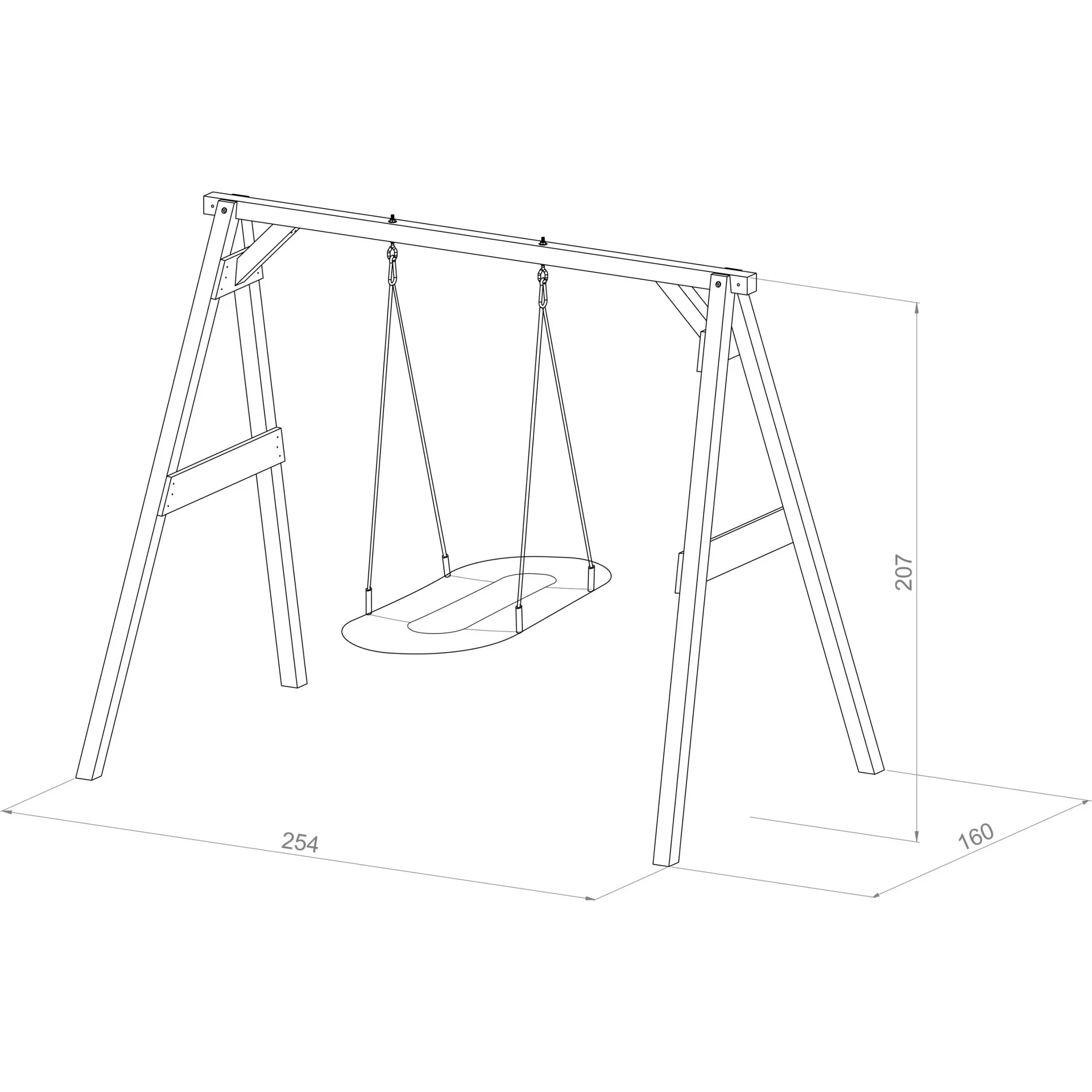 Nestschaukel Roxy Weiß/braun - 1