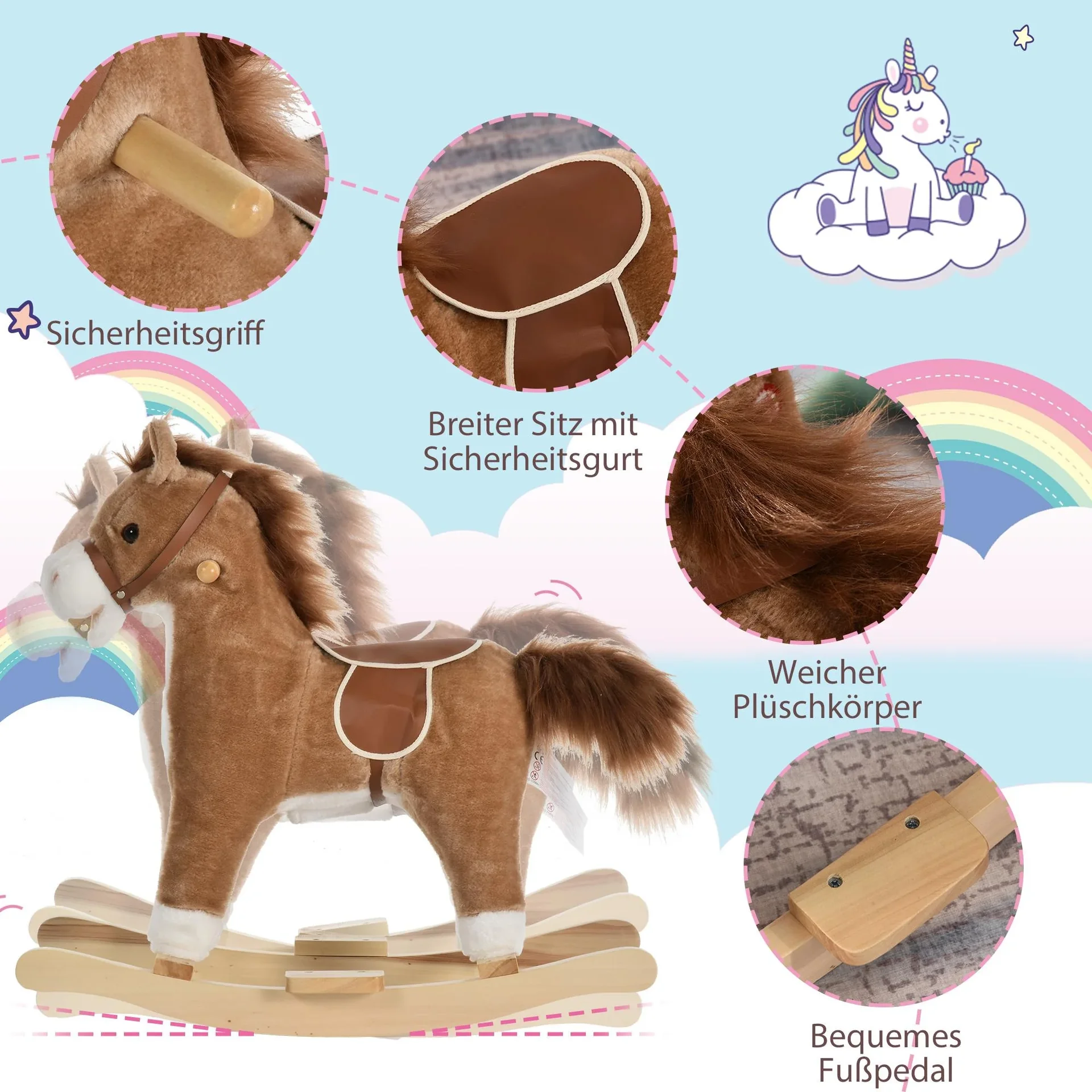Kinder Schaukelpferd mit Tiergeräusche - 2
