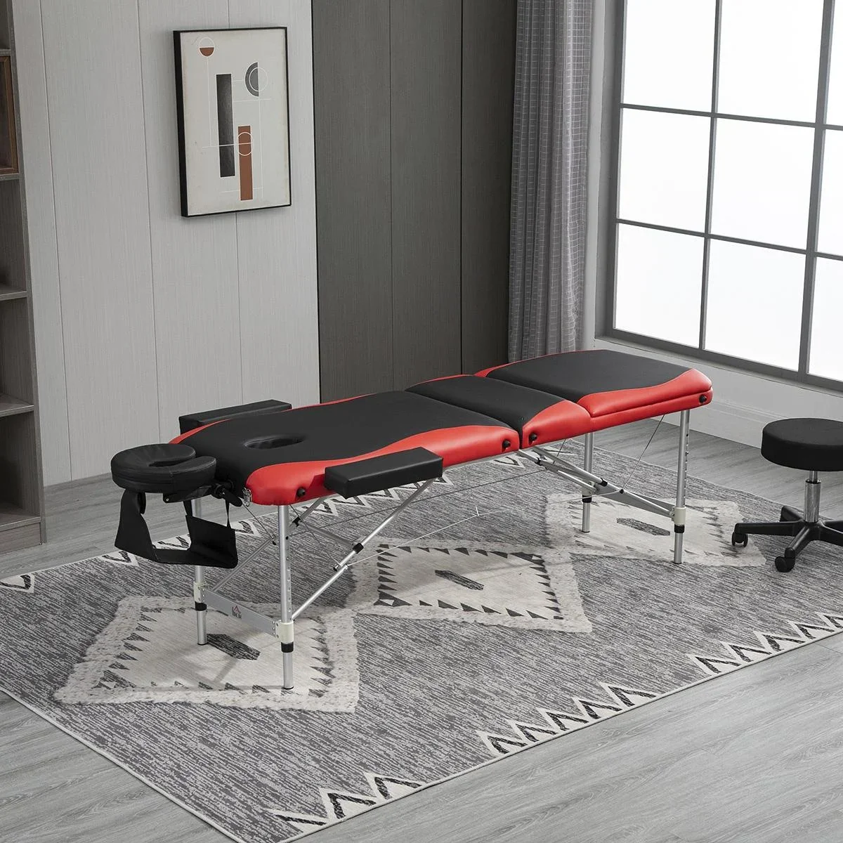 Massageliegen klappbar Kosmetikliegen höhenverstellbarer Massagetisch mit Kopfstütze Massagebett Aluminium Schaumstoff K - 0