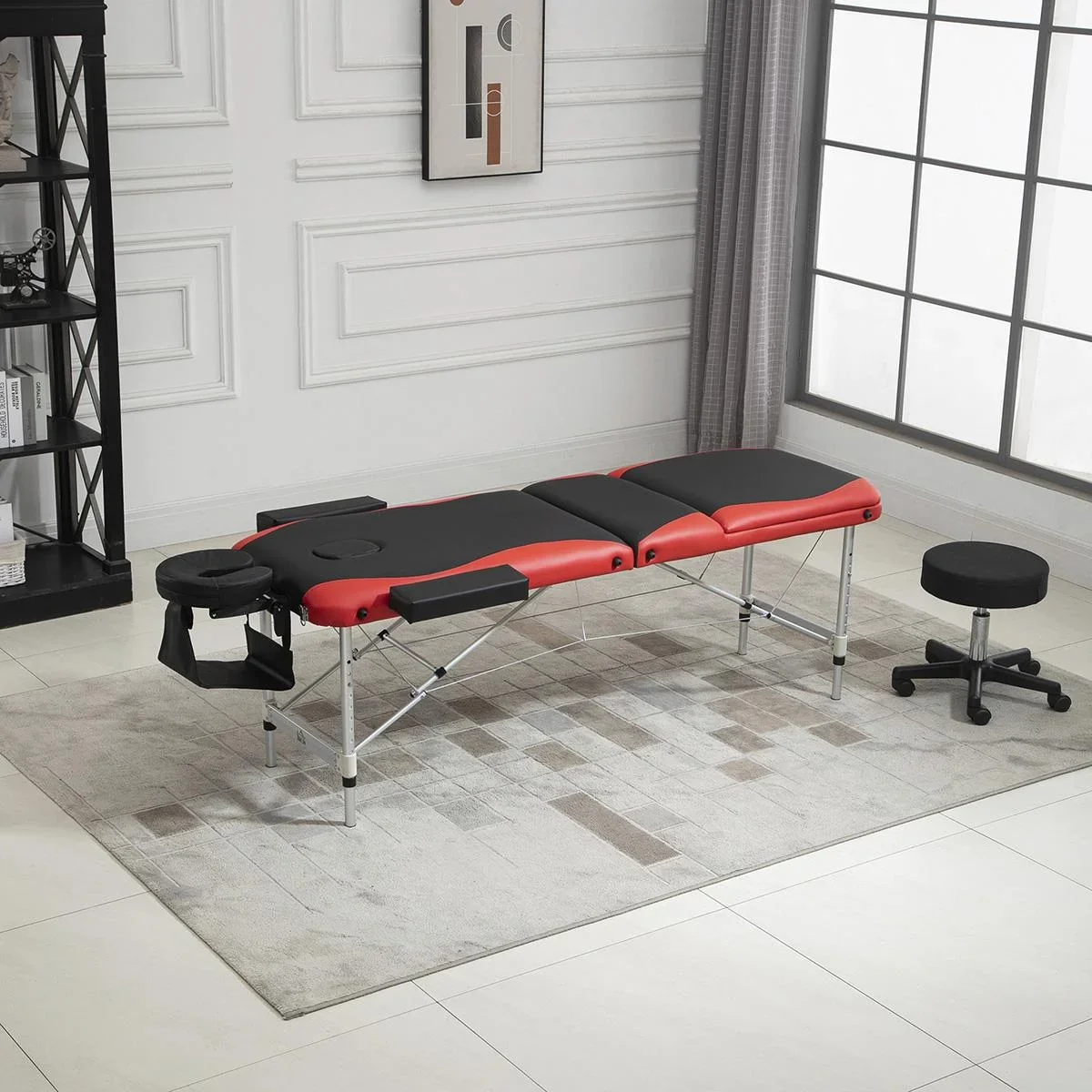 Massageliegen klappbar Kosmetikliegen höhenverstellbarer Massagetisch mit Kopfstütze Massagebett Aluminium Schaumstoff K - 2