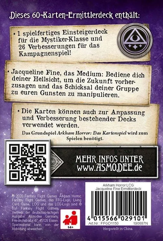 Arkham Horror Das Kartenspiel - Jacqueline Fine ( Ermittler Deck ) - 0