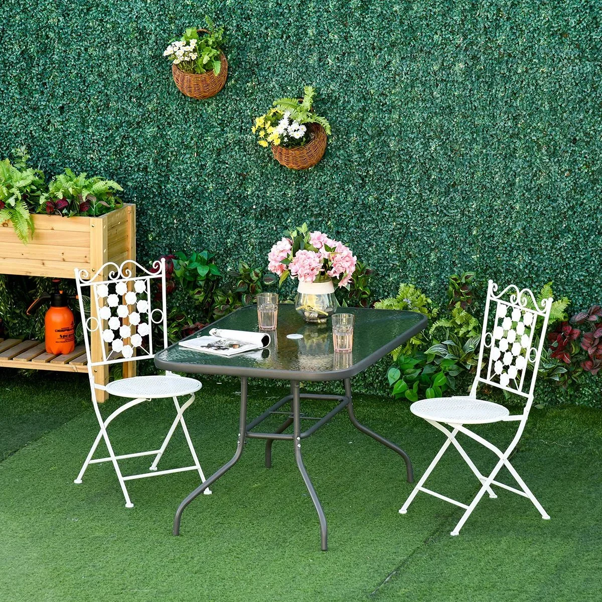 Gartentisch mit Schirmloch carbongrau - 7