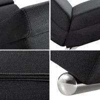 Relaxliege "London" Stoff anthrazit mit verchromten Beinen - 2