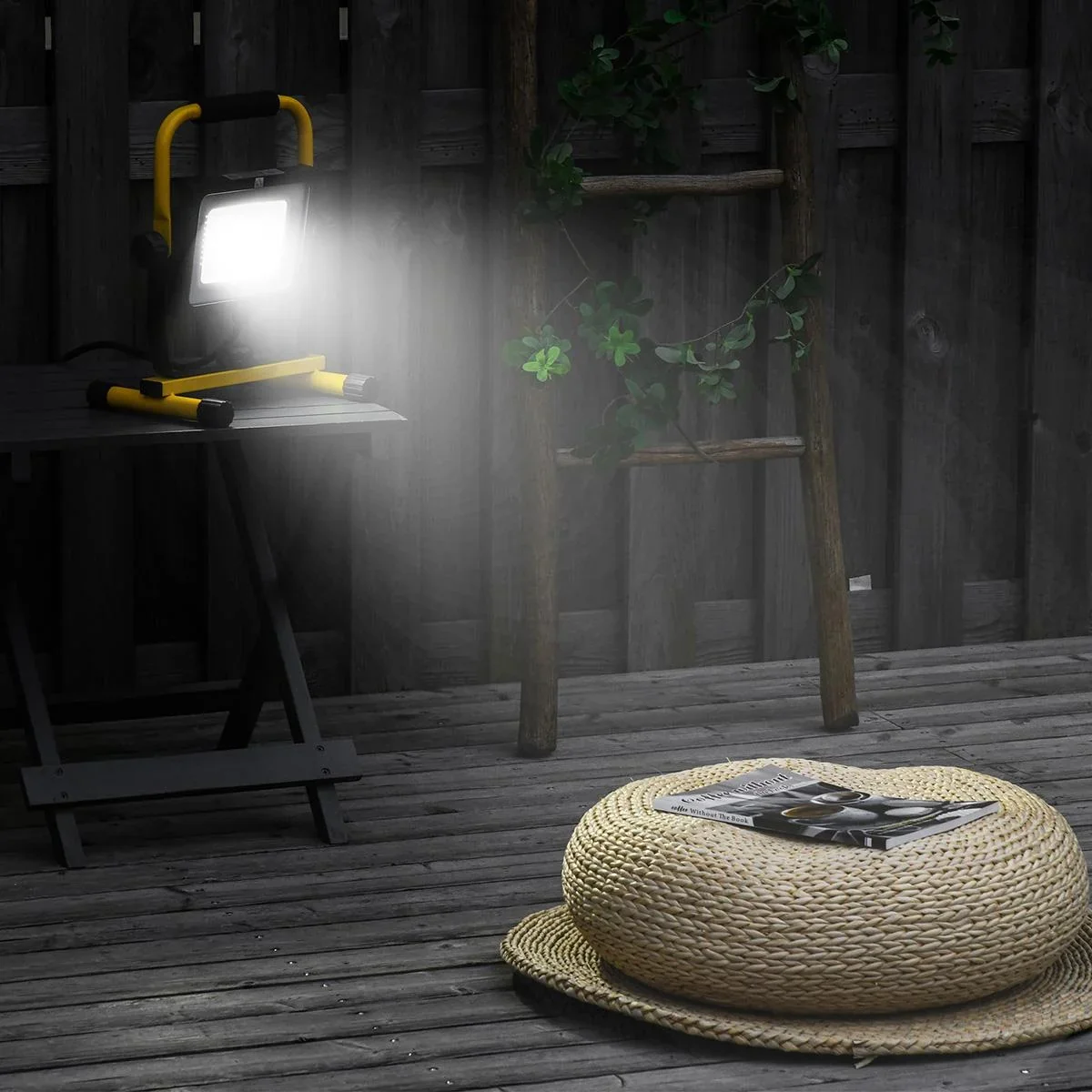 LED Baustrahler Arbeitsleuchte Bauscheinwerfer 50W 5000-6000LM mit 5M Kabel 5000K IP65 wasserdicht verstellbar Lichtkopf - 1