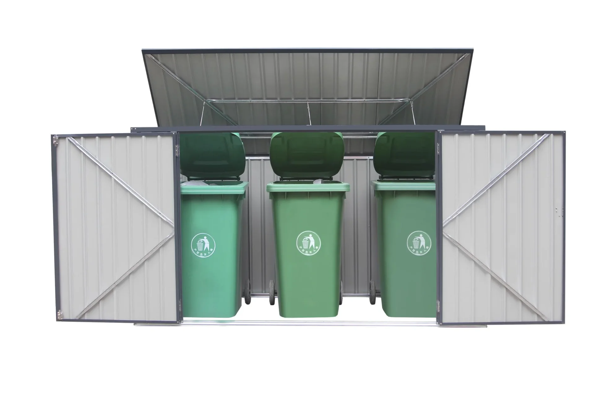 Metall Mülltonnenbox und Aufbewahrungsbox 7x3 anthrazit - 2