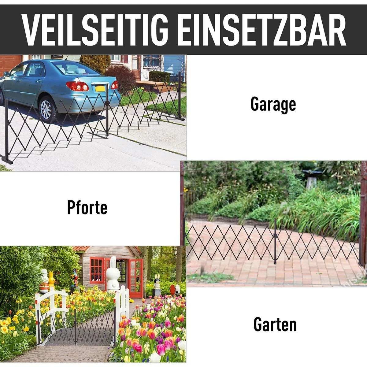 Absperrgitter ausziehbar dunkelbraun - 0