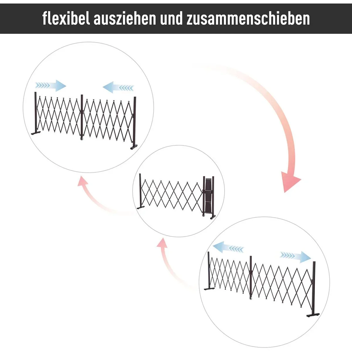 Absperrgitter ausziehbar dunkelbraun - 6