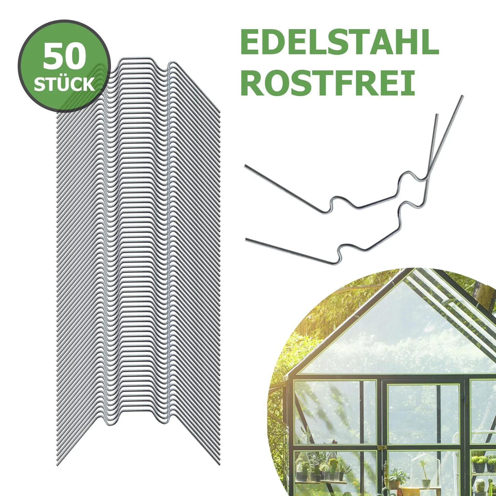 Gewächshausklammern, 50 Stück - 1