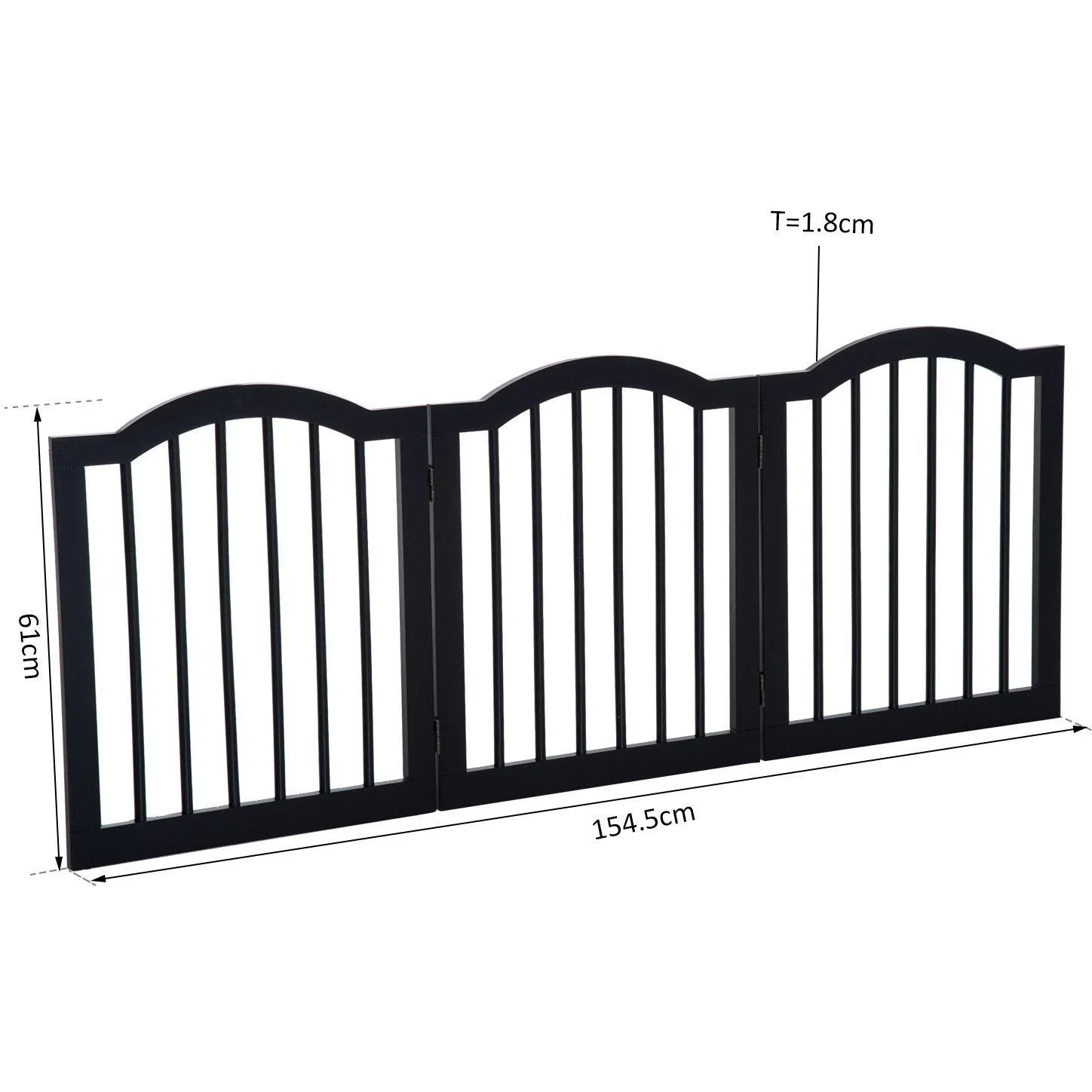 Absperrgitter Hundegitter 154,5cm faltbar Schwarz - 6