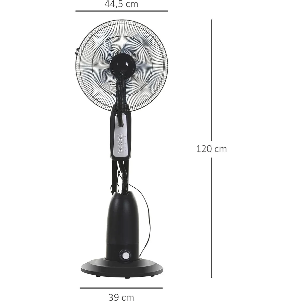 Standventilator mit Wasserzerstäuber schwarz/silber - 3