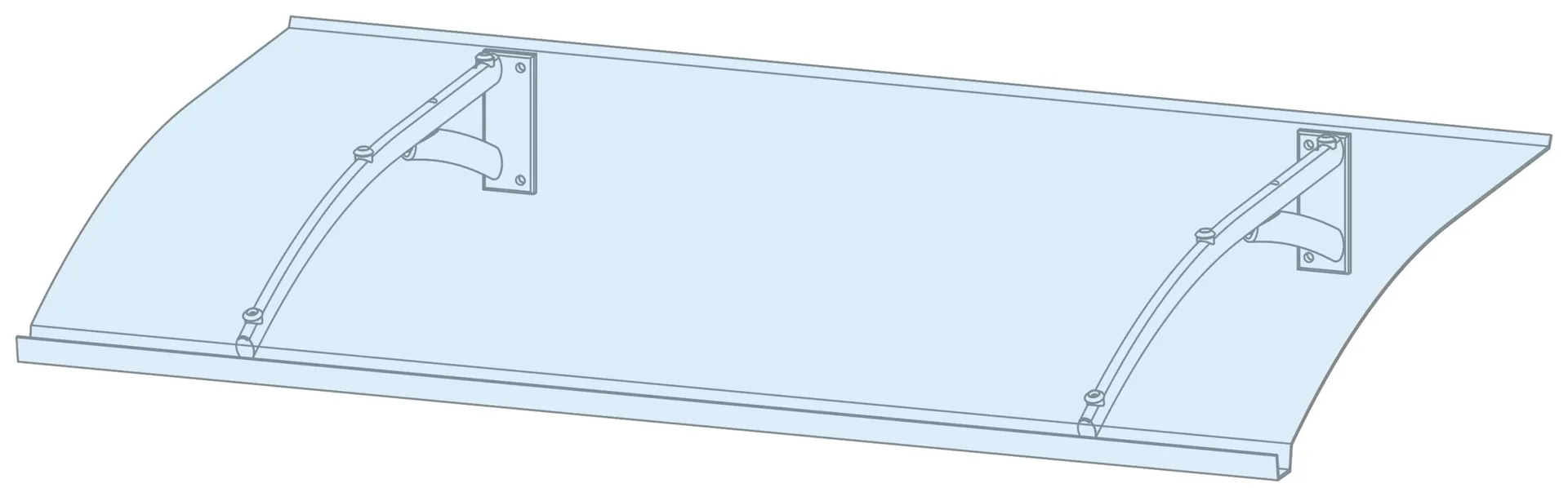 Pultvordach Typ PT Secco, 1500 x 900 x 220 mm, Edelstahl - 12 kg - 0