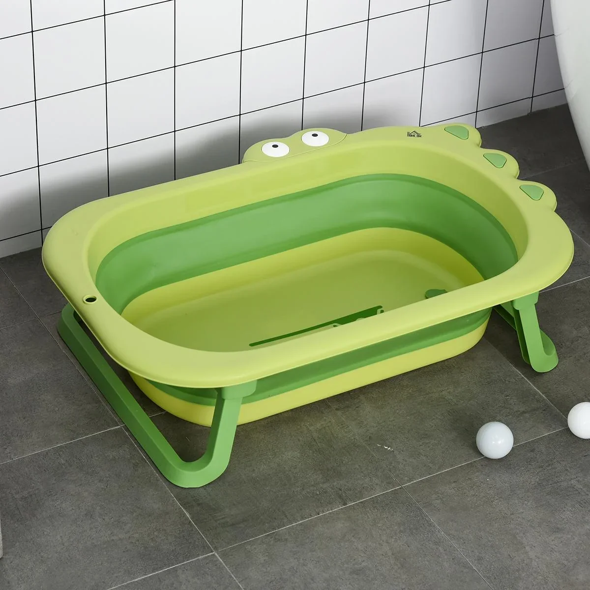 faltbare Babywanne Babybadewanne mit rutschfesten Fußpolster Stützstangen faltbare Babywanne Badewanne mit Krokodil Form - 0