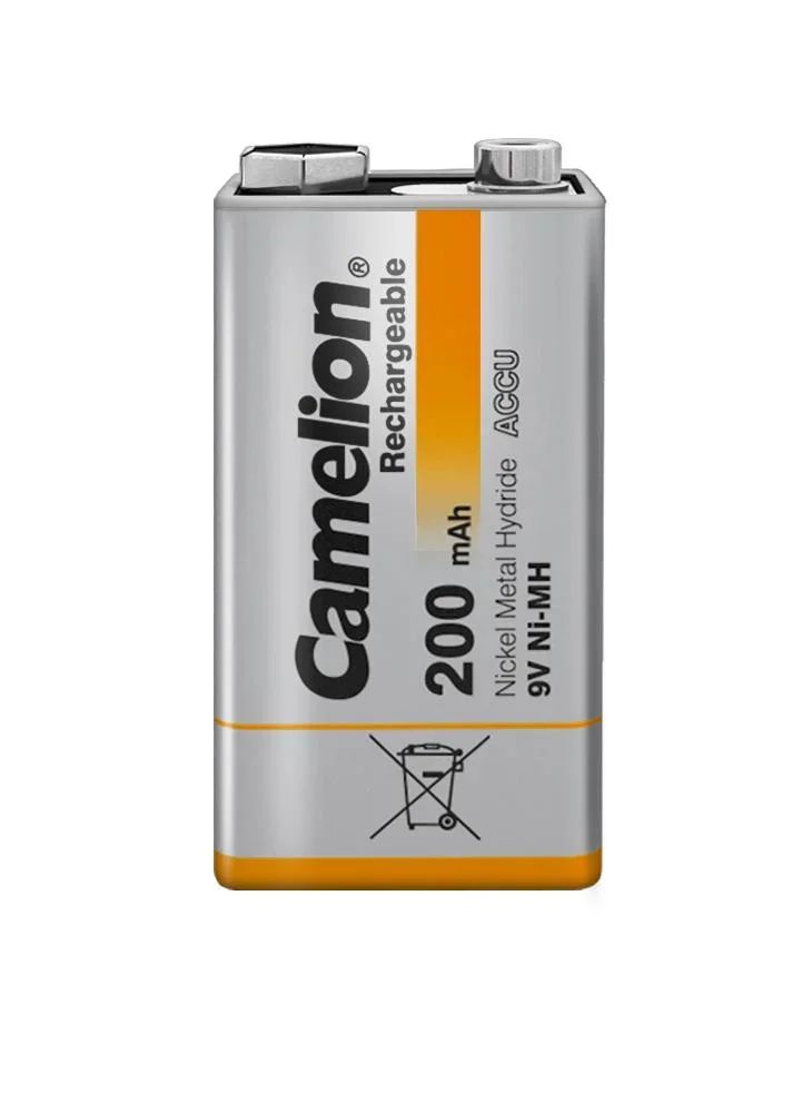 NiMH 9V Block Akku mit 200mAh - 1 Stück inklusive Box - 0