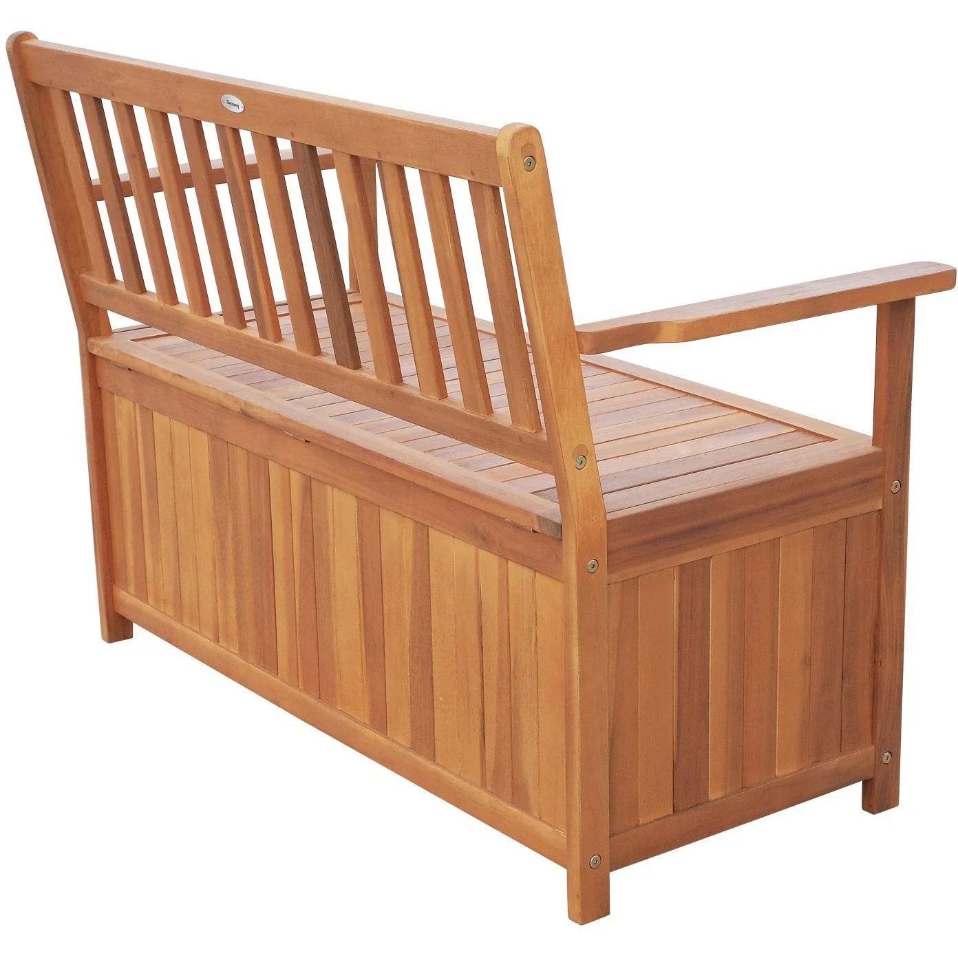 Gartenbank Truhenbank mit Stauraum Holz Natur - 4