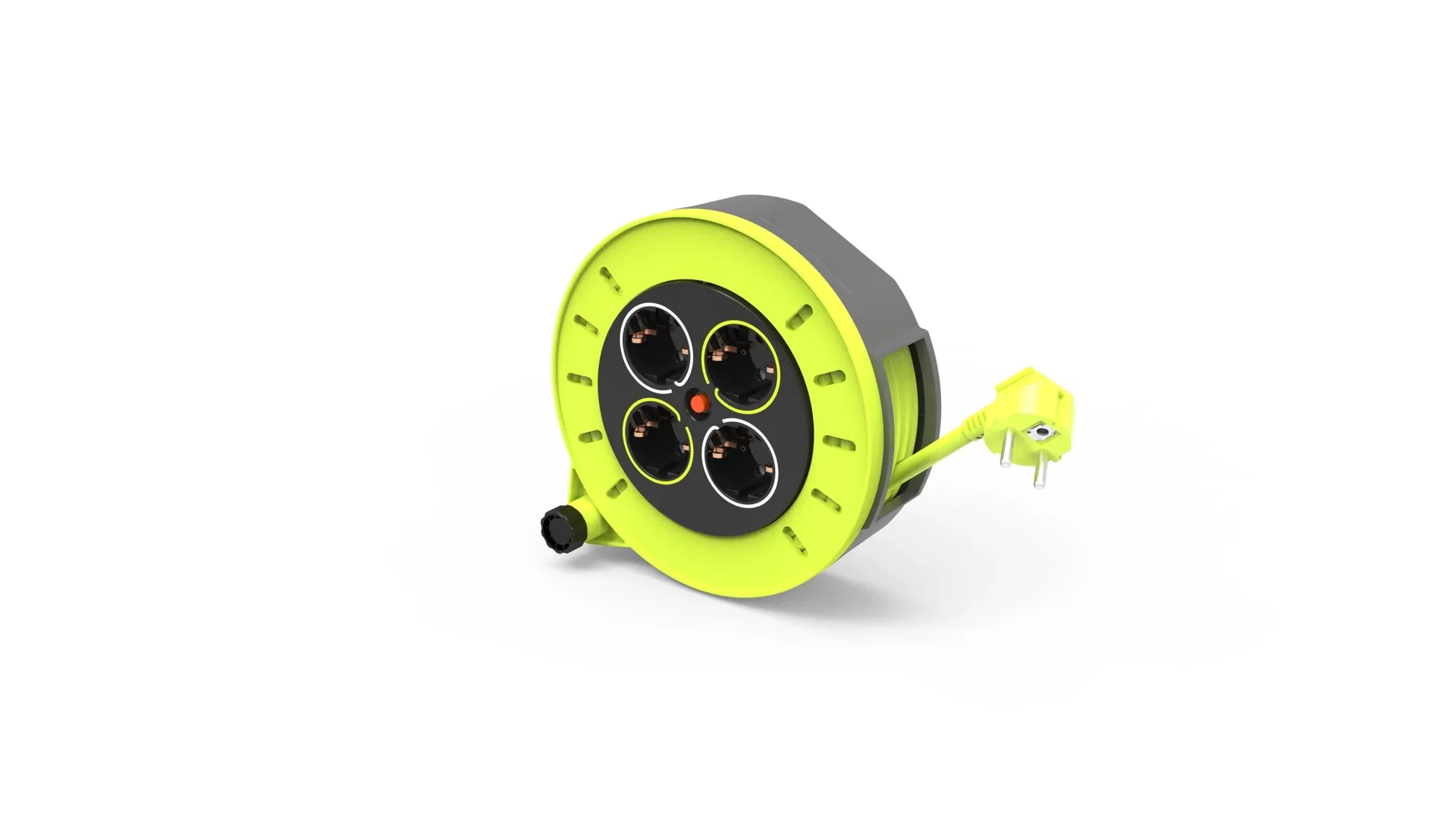 Kabeltrommel 5 Meter mit 4 Steckdosen und Überhitzungsschutz - 4