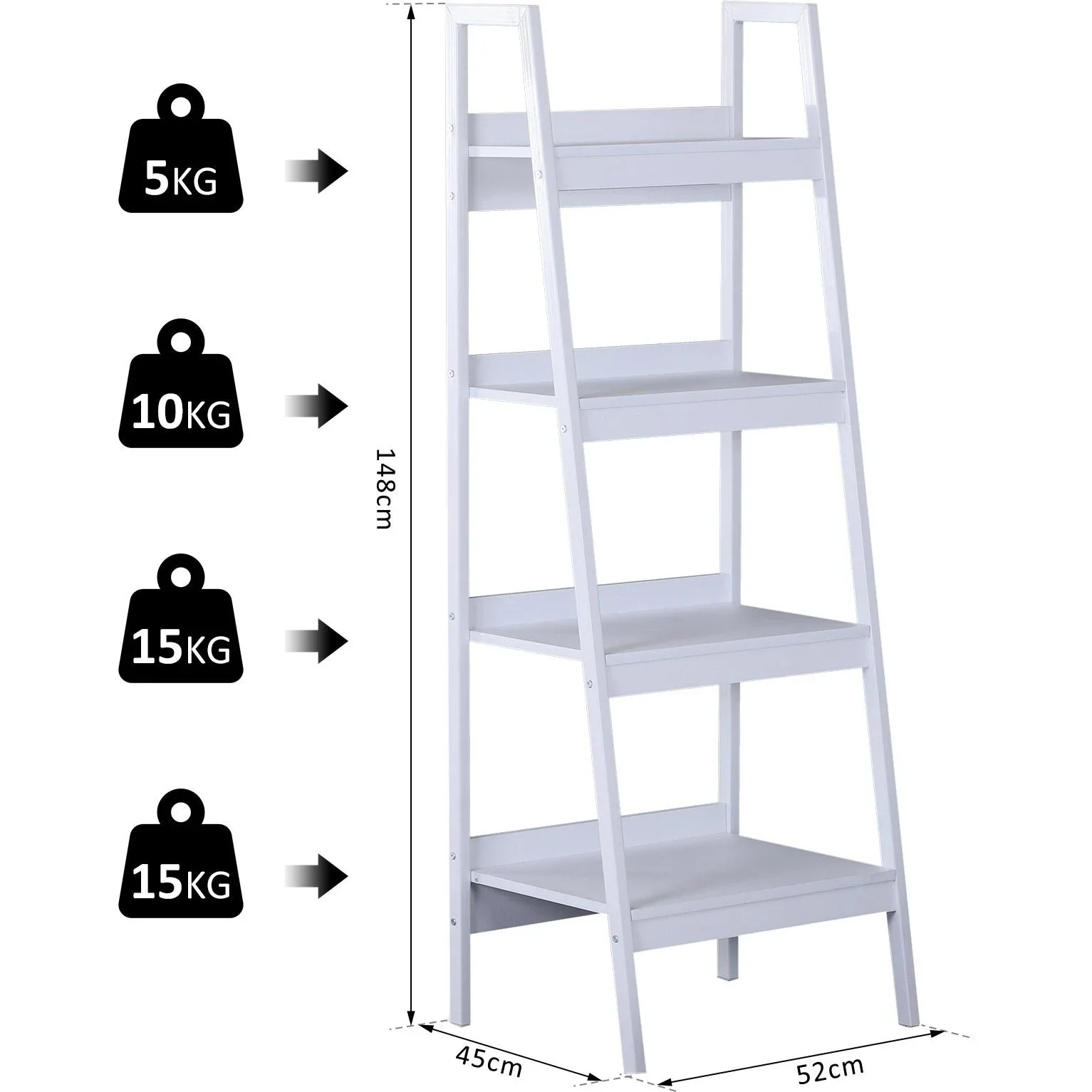 2er-Set Regal Standregal Lagerregal Bücherregal Aufbewahrungsregal 4 x Fach Metall + MDF 52 x 45 x 148 cm - 0