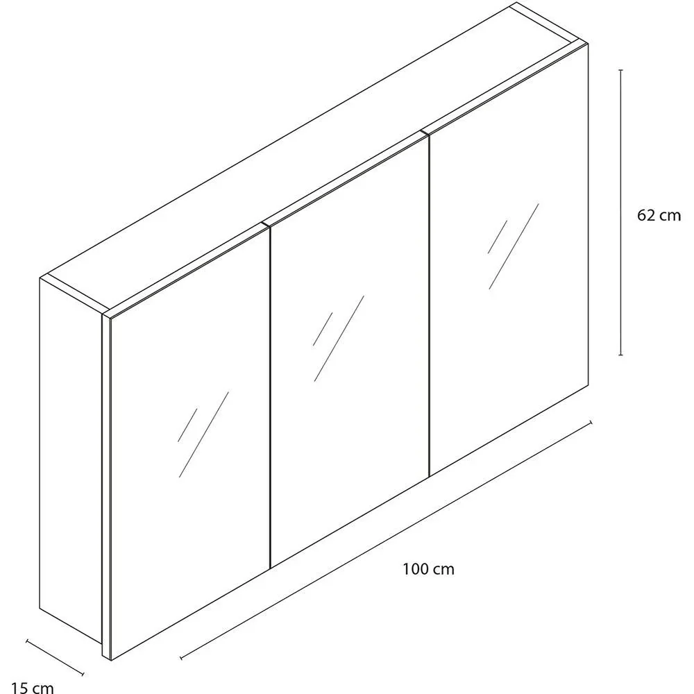Concept Spiegelschrank 100cm schwartz fsc - 0