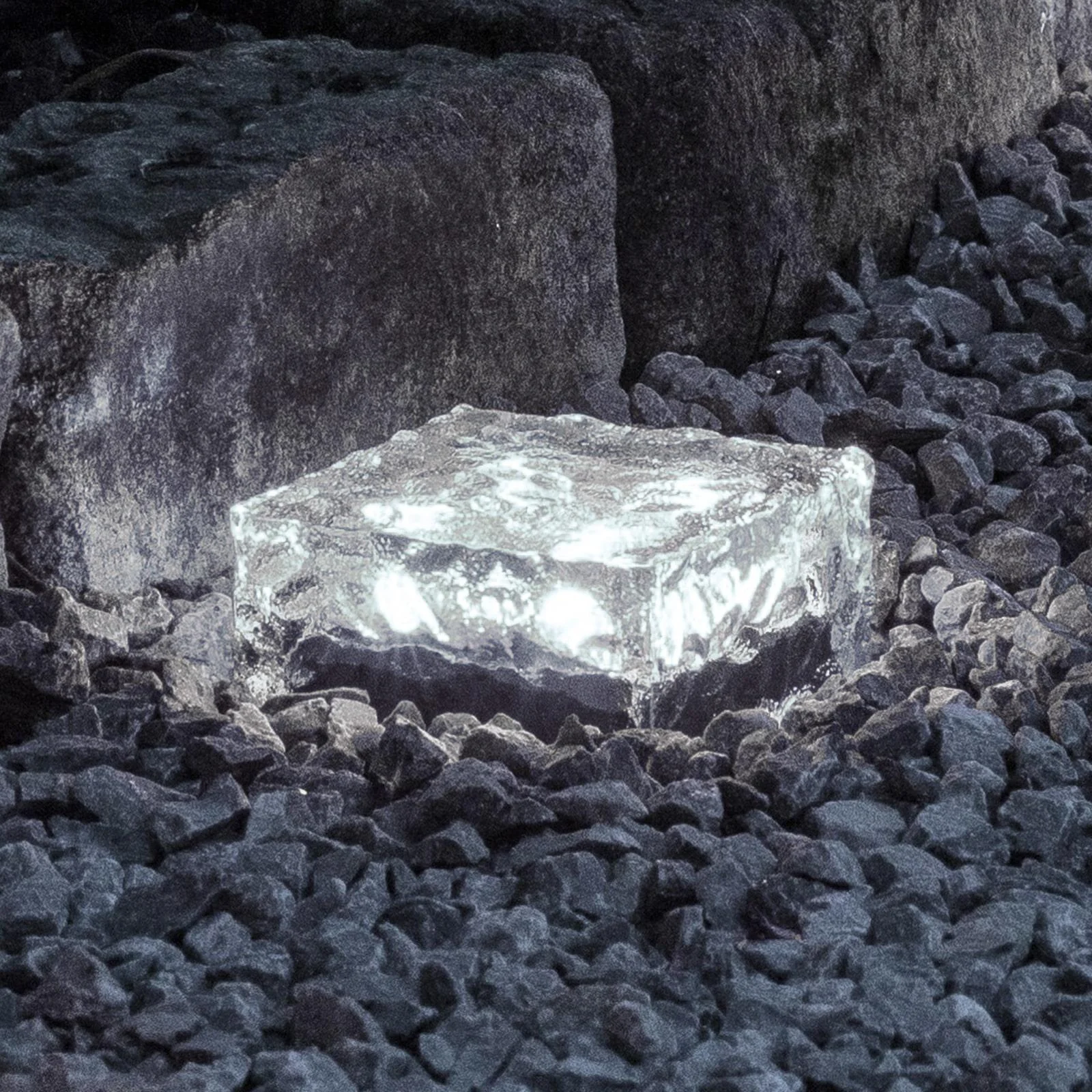 LED Solar Glaswürfel - 0