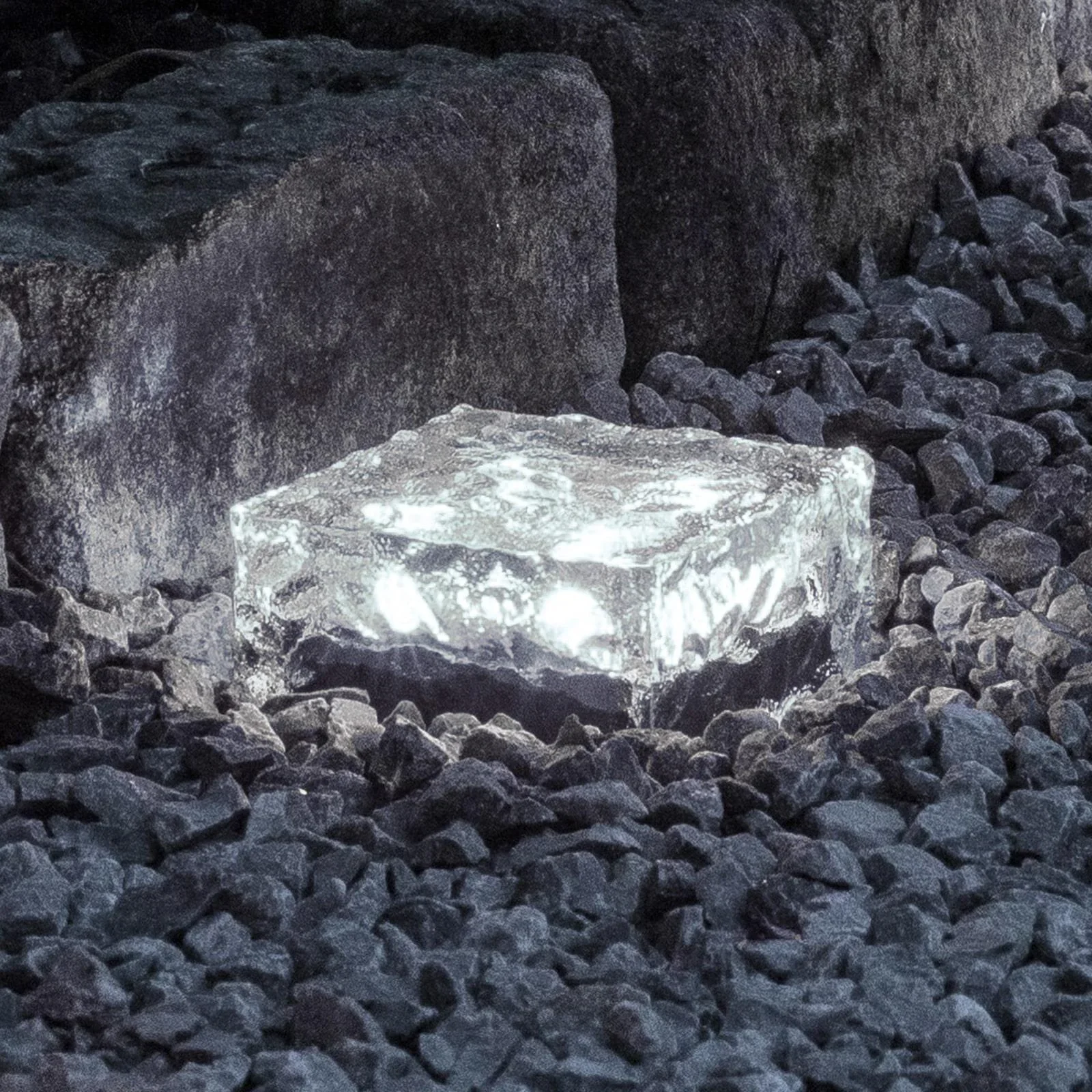 LED Solar Glaswürfel - 0