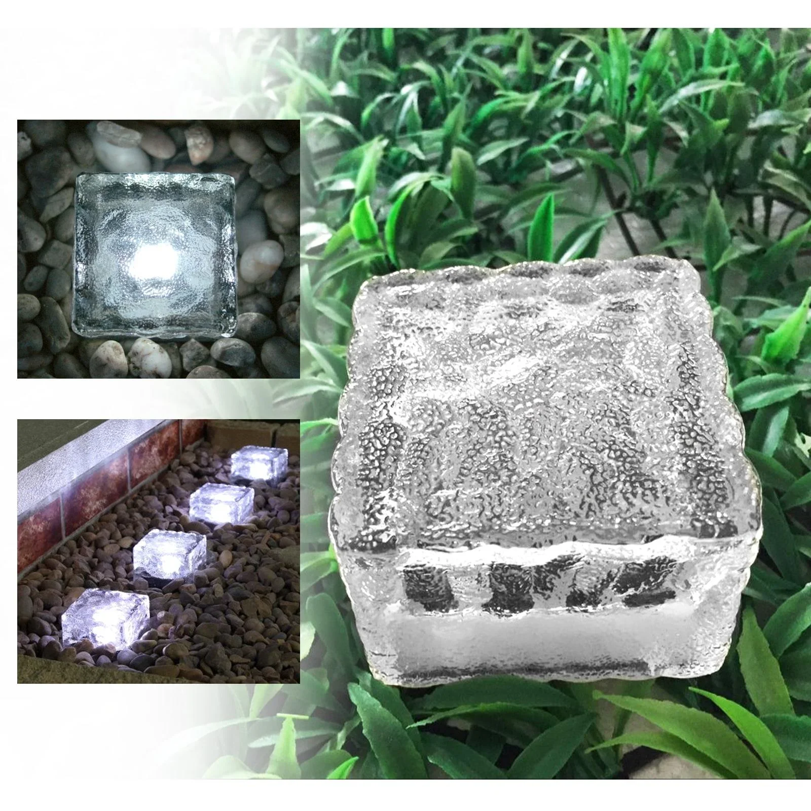 LED Solar Glaswürfel - 2