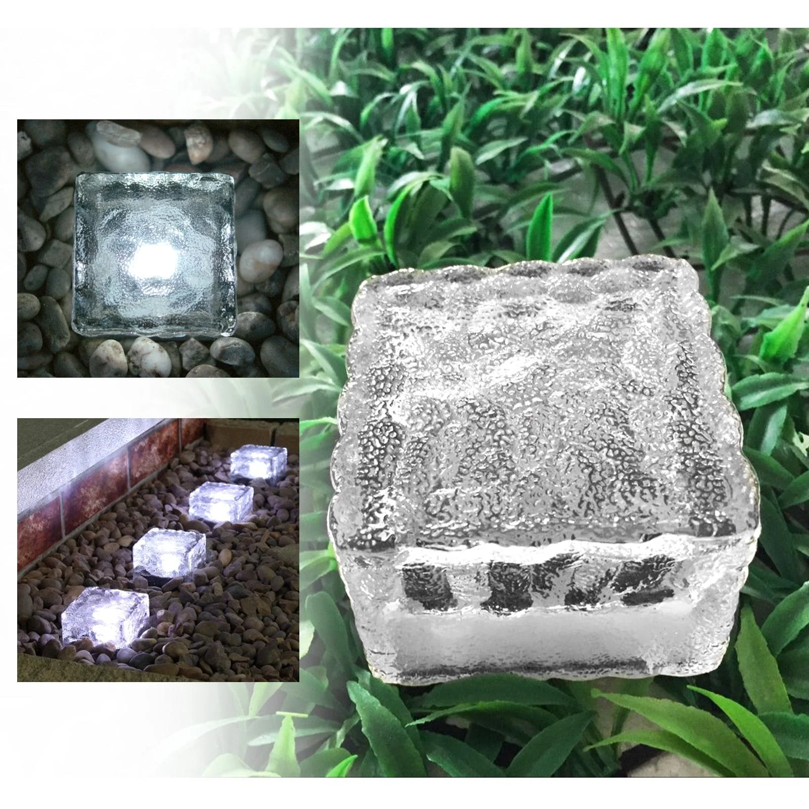 LED Solar Glaswürfel - 2