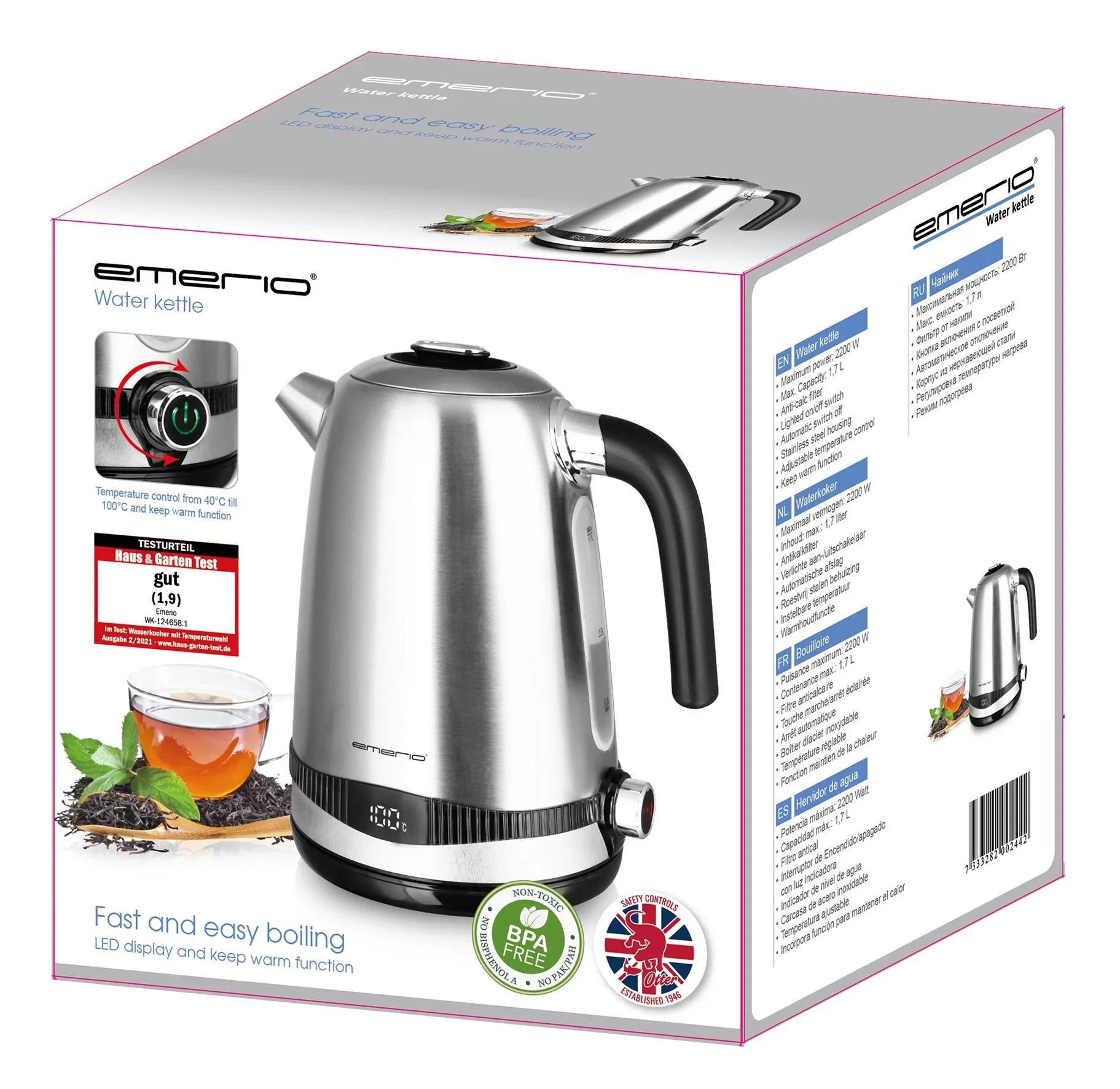 Wasserkocher mit Temperaturwahl, 1,7 l - 3