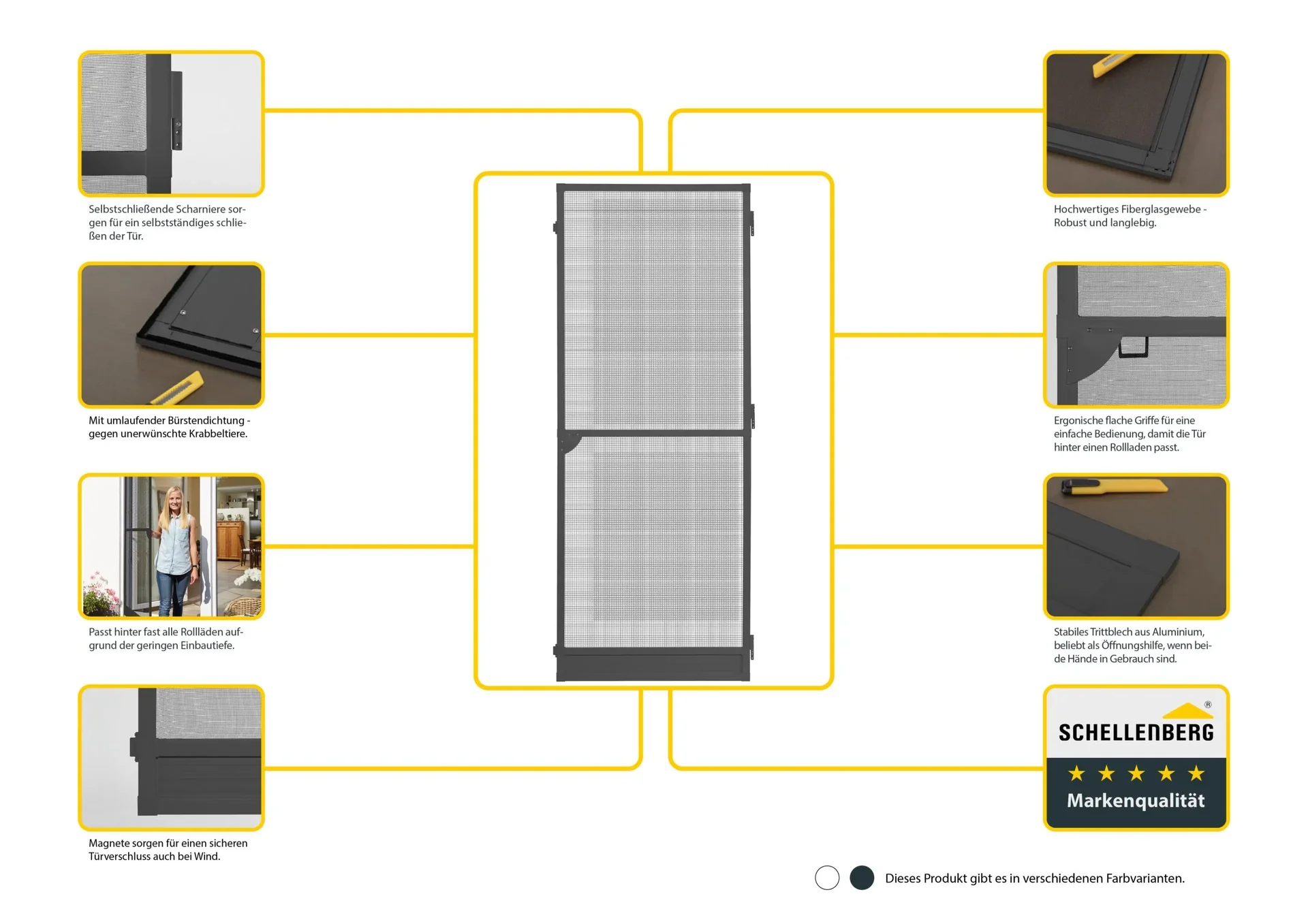 Insektenschutztür PLUS, Farbe anthrazit, 100 x 210 cm - 2