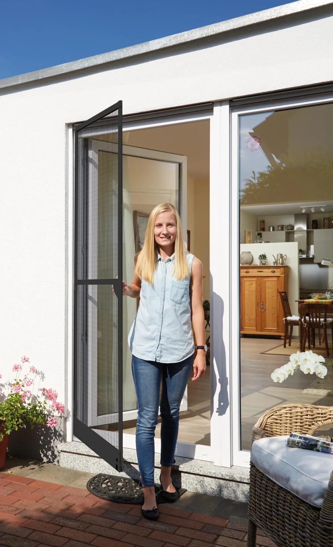 Insektenschutztür PLUS, Farbe anthrazit, 100 x 210 cm - 4