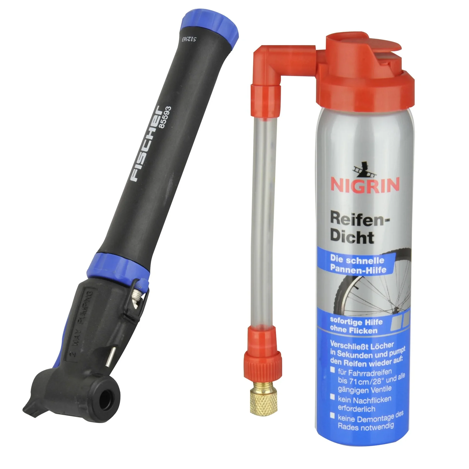 Mini-Fahrrad-Luftpumpe + Reifen-Dicht 75 ml - 0