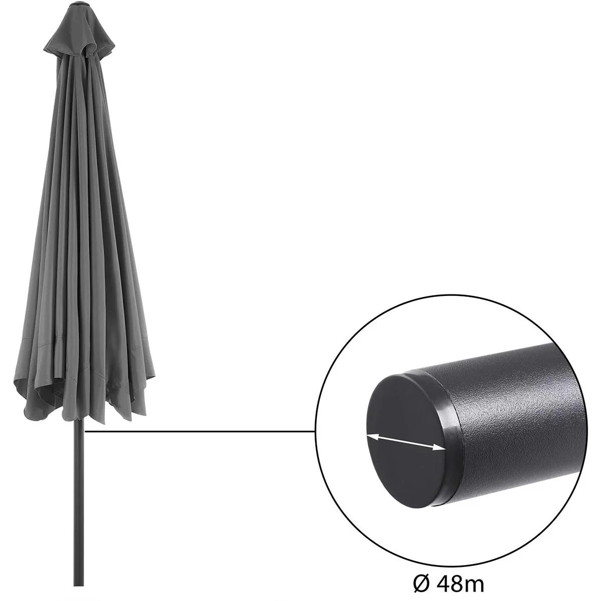 Sonnenschirm - Anthrazit - Ø330 cm - 4