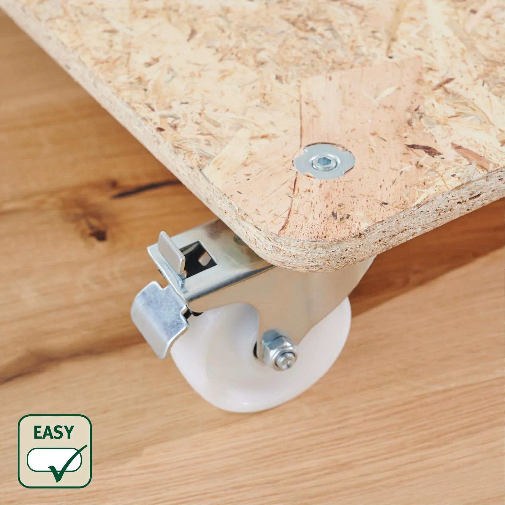 Transporthilfe MM 1172, 59 x 49 x 11 cm, harte Rollen Ø 75 mm, Rollenlager, OSB Platte, CO2-neutral, Tragkraft 250 kg - 3