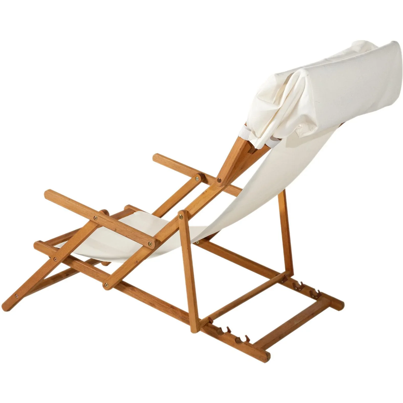 Sonnenliege Gartenliege Relaxliege verstellbar Gartenmöbel mit Sonnendach Hocker 161 x 72 x 68 cm - 2