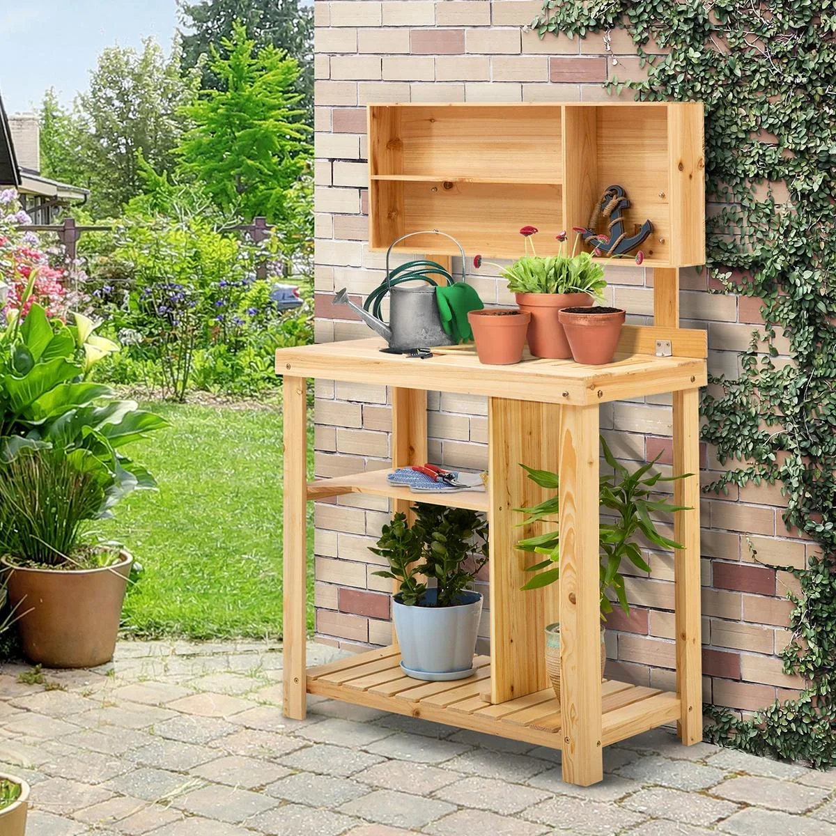 Gärtnertisch mit Ablage natur - 1