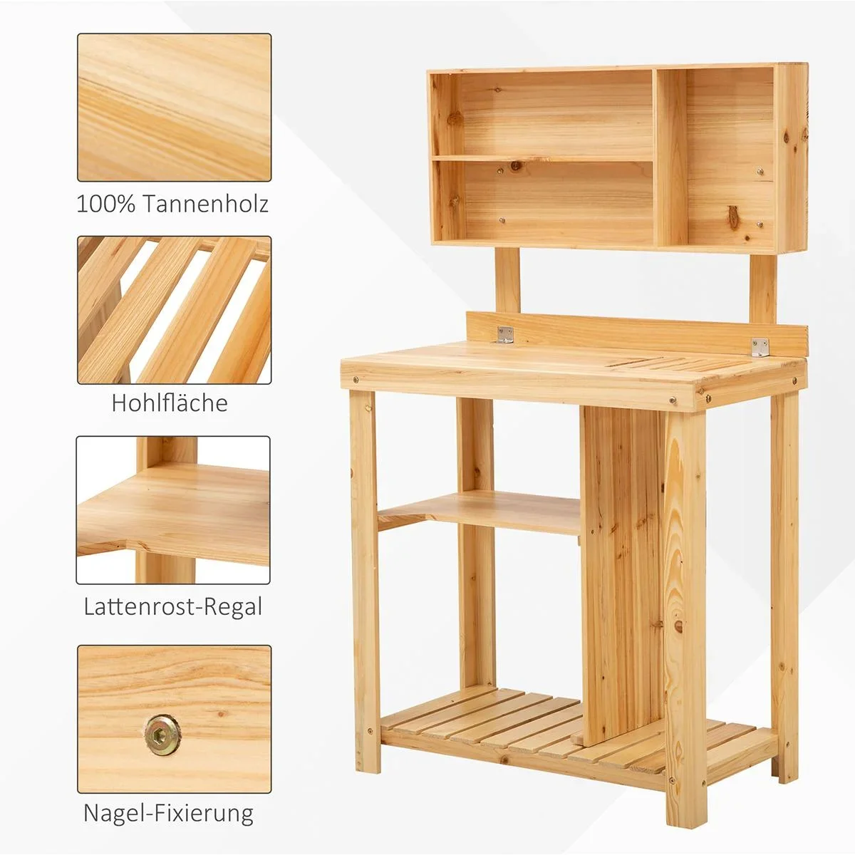 Gärtnertisch mit Ablage natur - 8