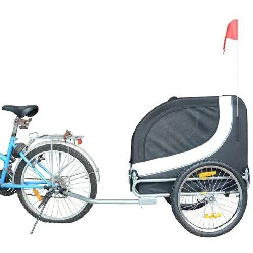 Hundeanhänger Fahrradanhänger Weiß/Schwarz - 2