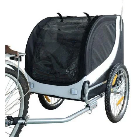 Hundeanhänger Fahrradanhänger Weiß/Schwarz - 5