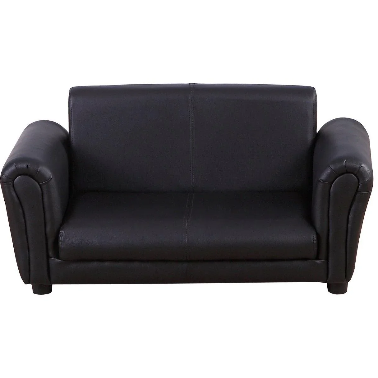 Kindersofa mit Hocker Sofa Sessel Kinder Kindersessel PVC schwarz - 4