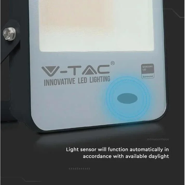 VT-117S LED-Scheinwerfer mit Tag/Nacht-Sensor - 100 W - 10000 Lm - 3000K - schwarz - 8