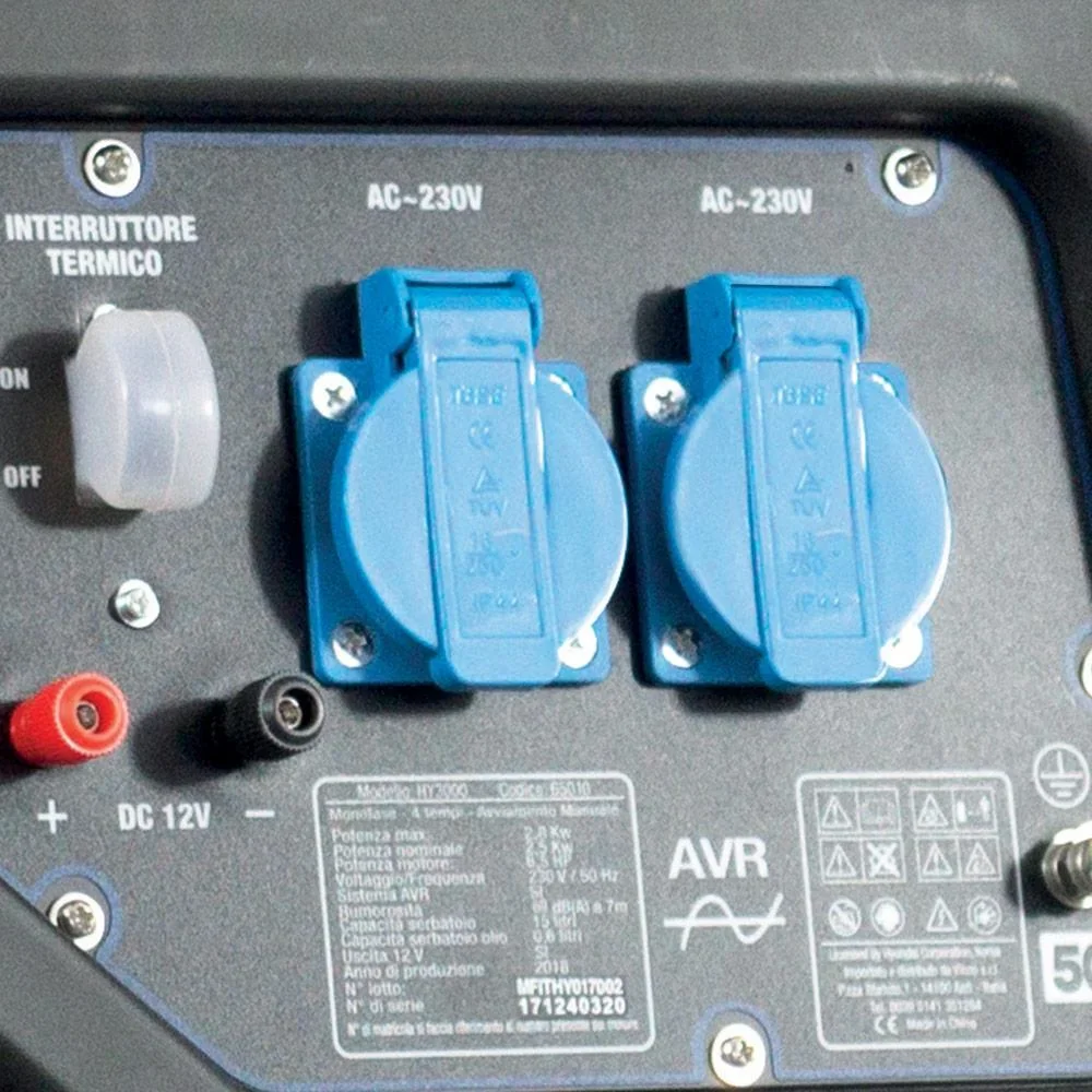 Generator 2,5kW mit 196cc OHV-Benzinmotor mit manuellem Start & Radsatz - 0