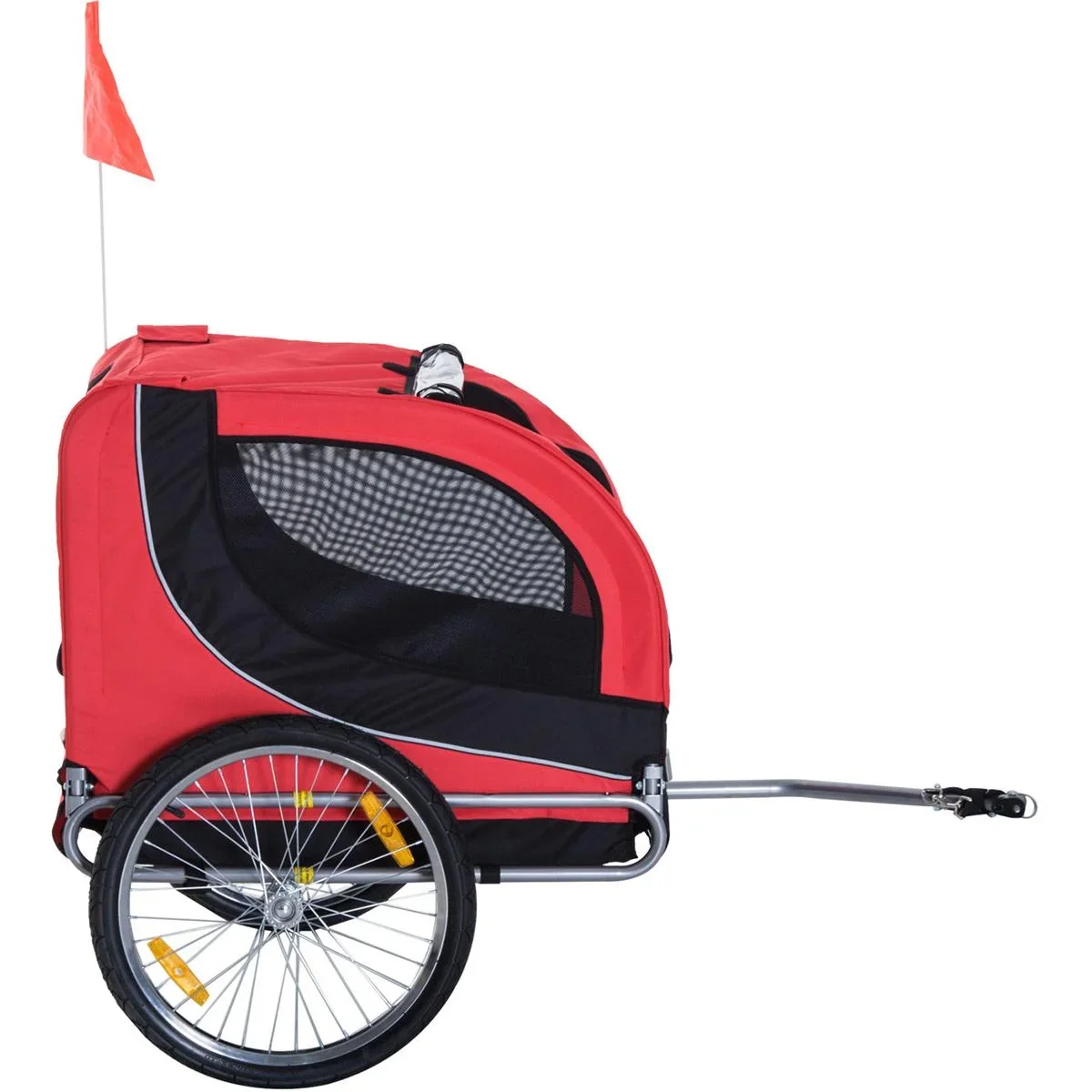 Fahrradanhänger für Hunde rot/schwarz - 0