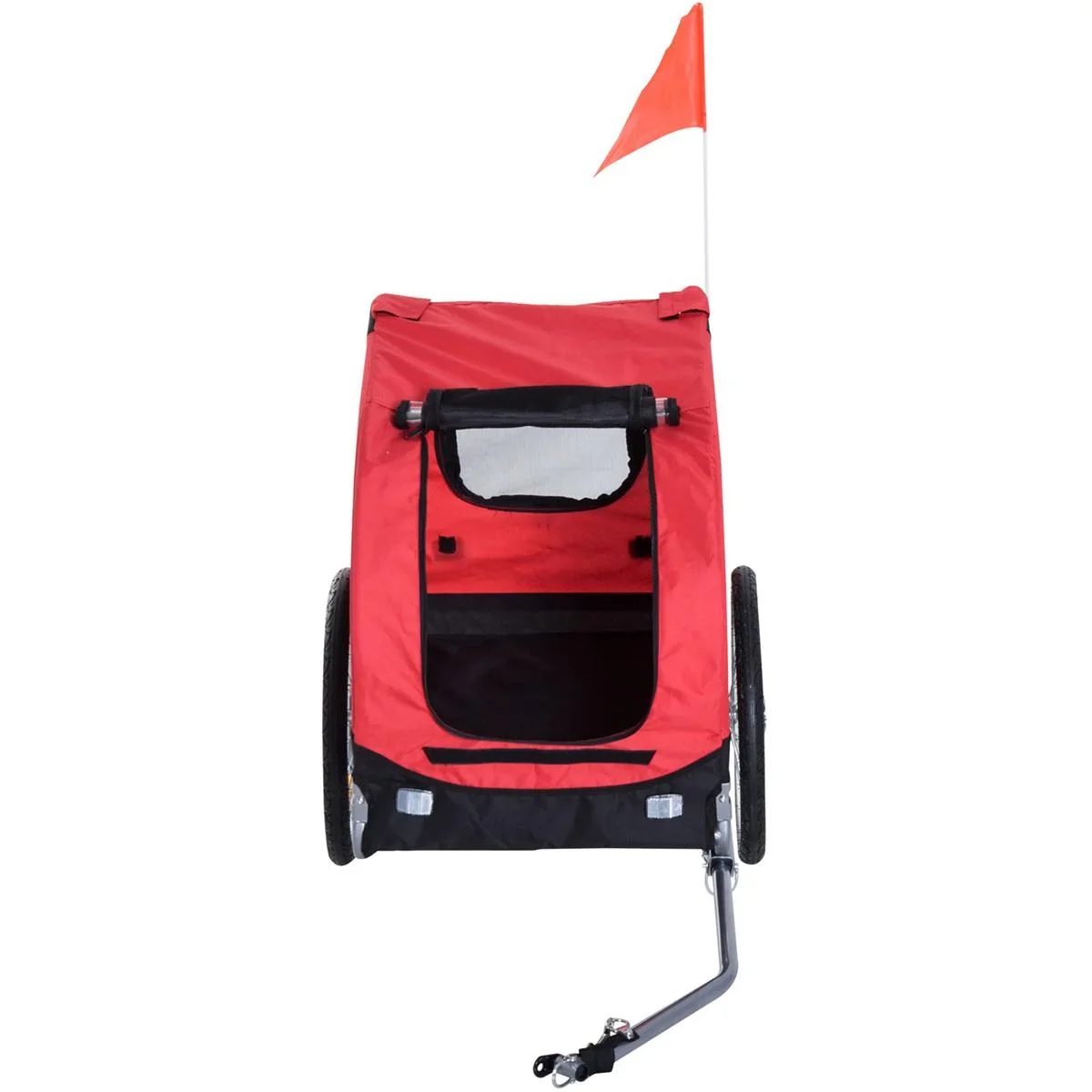 Fahrradanhänger für Hunde rot/schwarz - 3